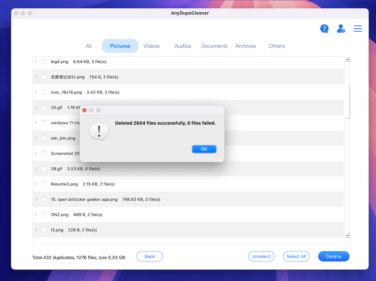 anydupeclean mac remove duplicates