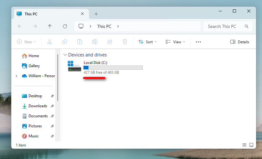 c drive in file explorer