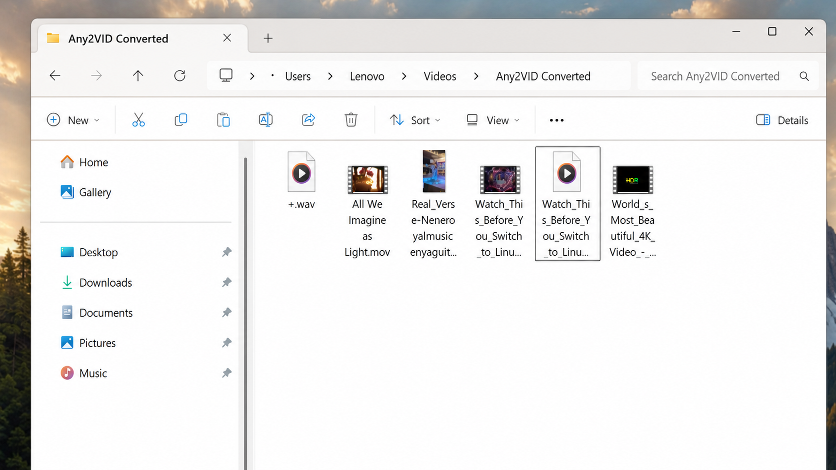 Converted videos completed in Any2VID